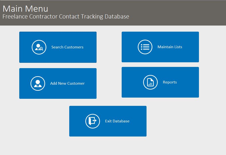 Freelance Contractor Contact Tracking Template Outlook Style | Contact Tracking Database